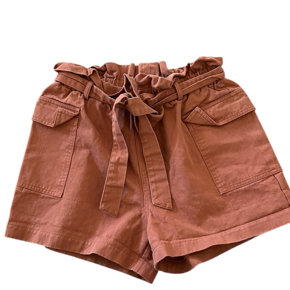 Nectar Clothing Rust Paperbag Waist Shorts